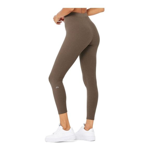 ALO Yoga Pants - Alo Ribbed High-Waist 7/8 Blissful Legging Hot Cocoa Size XS NWT